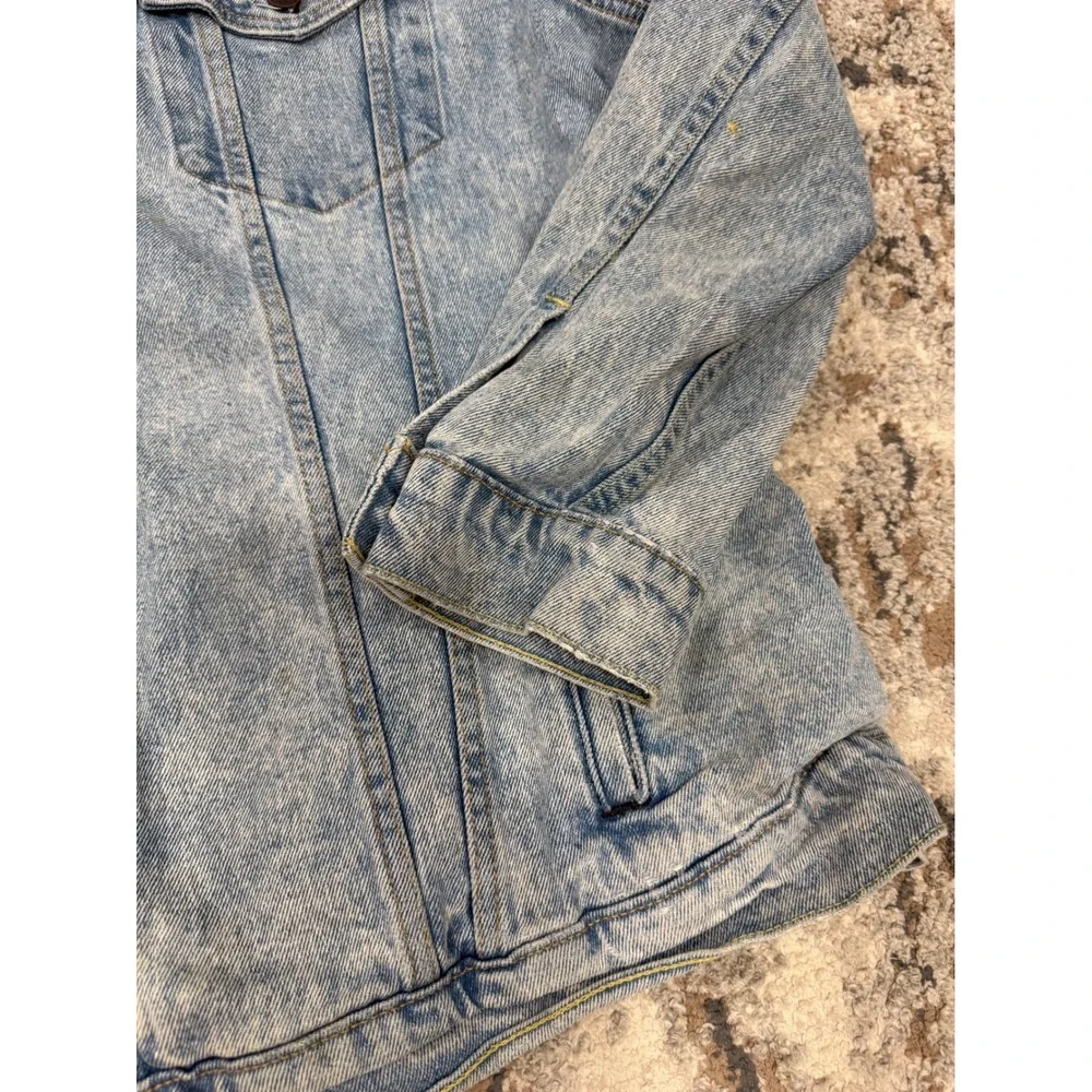 Levis Mens XXL Light Wash‎ Denim Trucker Jacket Acid Wash Cotton Type 3 72334